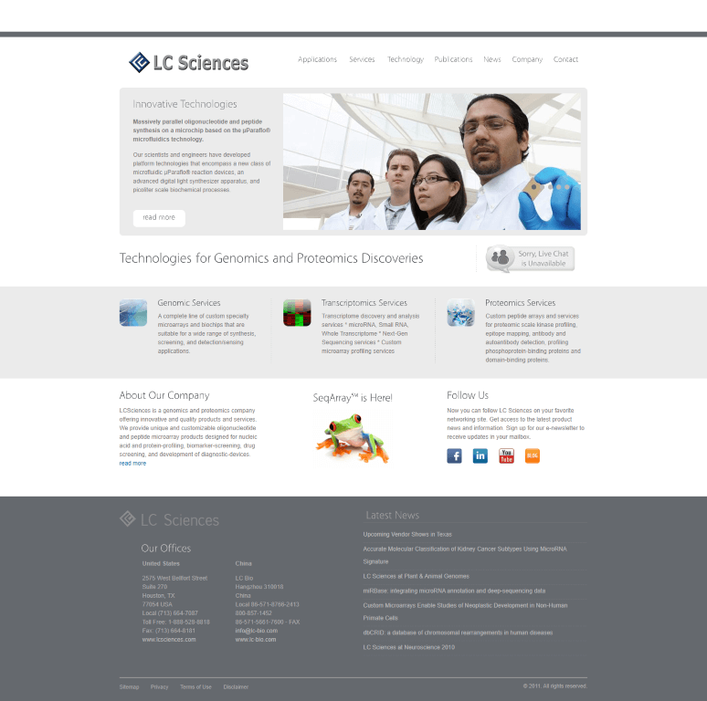 Web Design Client- LCSciences